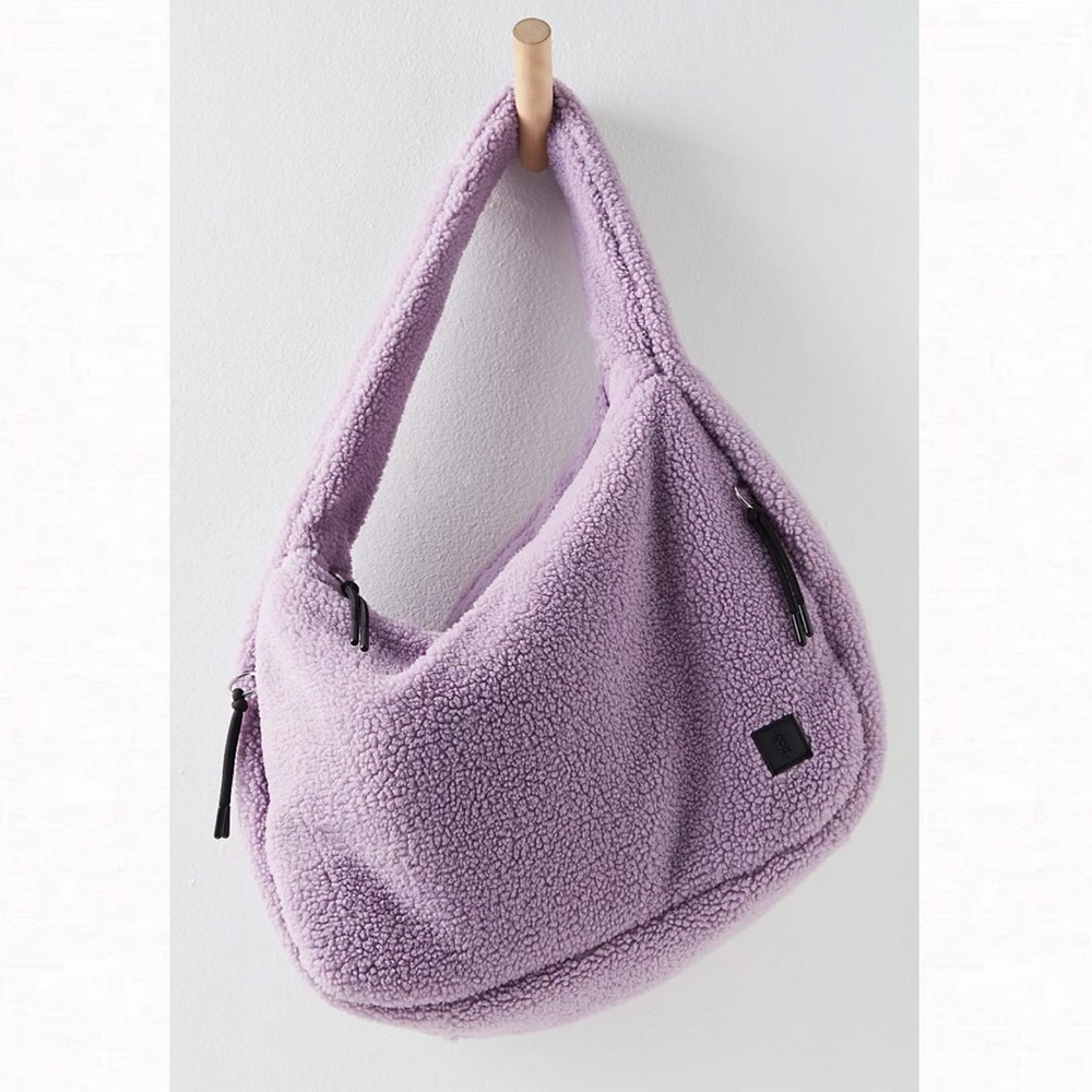 Free People Movement Cozy Carryall Sherpa Tote Bag Purse in Lilac